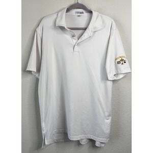Peter Millar Summer Comfort Polo Shirt Mens L White Sweetwater Cup Logo Golf‎
